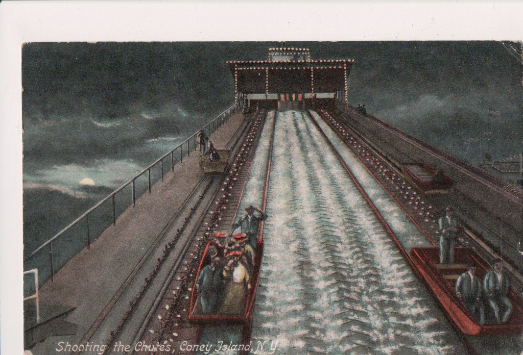 NY, CONEY ISLAND - Amusement ride close up postcard - A19324