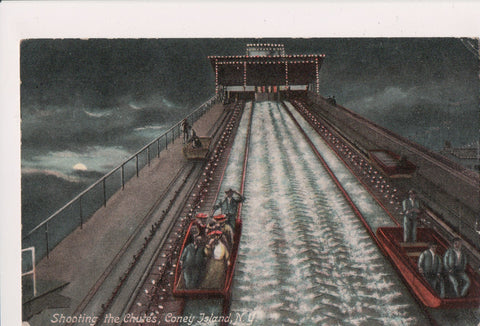 NY, CONEY ISLAND - Amusement ride close up postcard - A19324