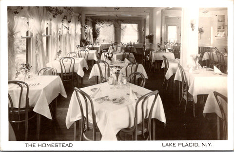NY, LAKE PLACID - THE HOMESTEAD - interior RPPC of dining room - A19467