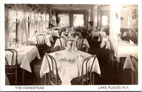 NY, Lake Placid - THE HOMESTEAD - interior RPPC of dining room - A19467