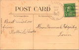 Easter - chick on roof of little coop with lilies, lilies of the valley postcard