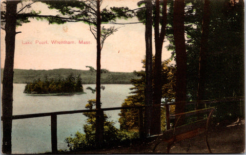 MA, Wrentham - Lake Pearl, island etc - 1908 postcard - A19585