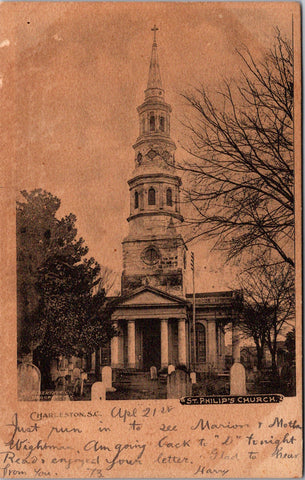 SC, Charleston - ST PHILIPS Church - 1906 postcard - A19600