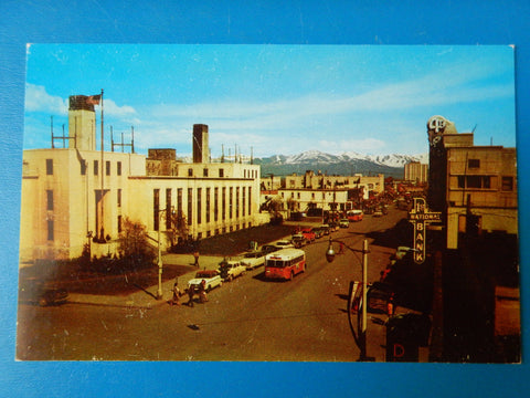 AK, ANCHORAGE - Fourth Avenue, 1st National Bank, bus - w01630