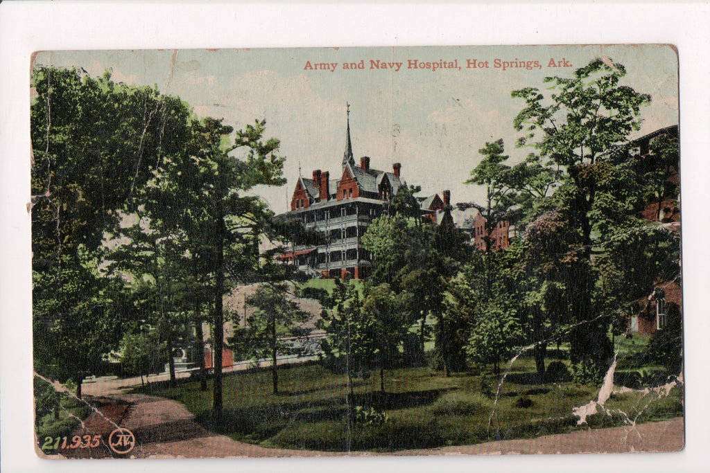 AR, HOT SPRINGS - Army and Navy Hospital - z17047 - postcard **DAMAGED / AS IS**