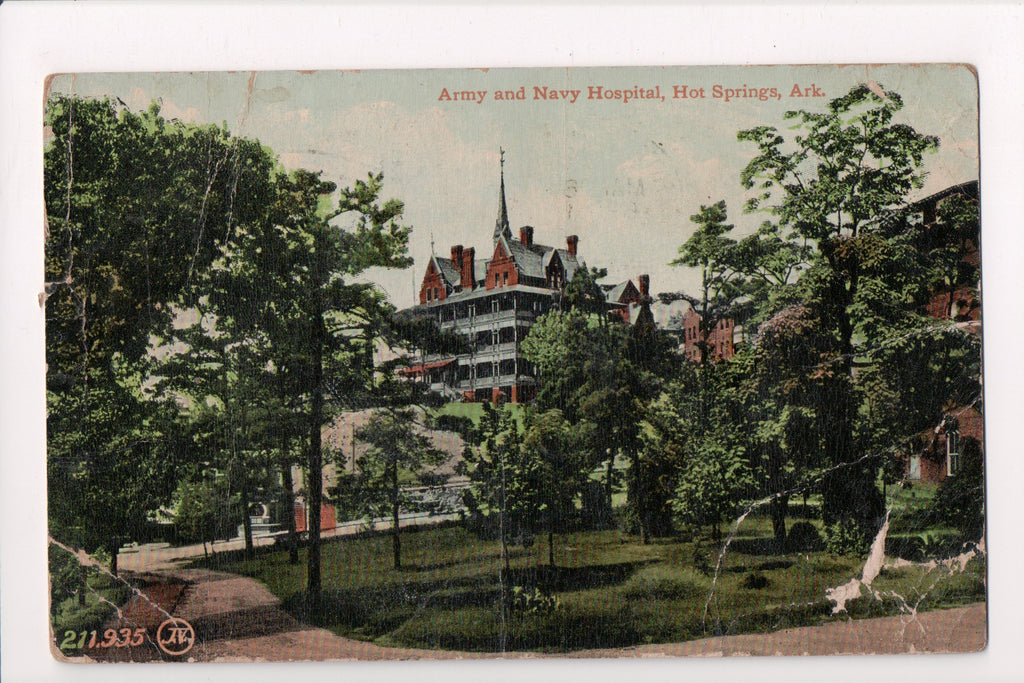 AR, Hot Springs - Army and Navy Hospital - z17047 - postcard **DAMAGED / AS IS**