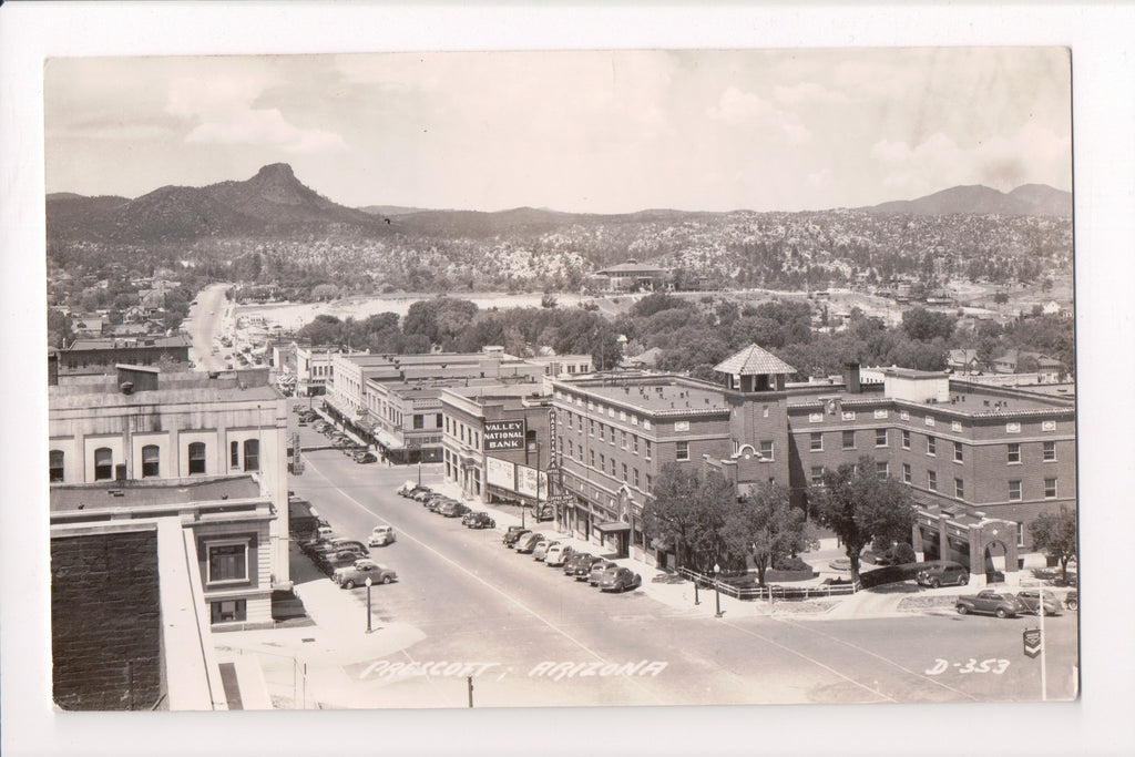 AZ, PRESCOTT - Hassayampa Hotel, Valley National Bank, Elks Club - RPPC - E09039