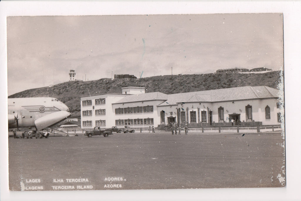Foreign postcard - TERCEIRA ISLAND, Azores, Lagens Lajes Airport (original SOLD) 500449