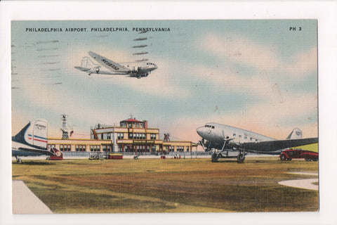 PA, Philadelphia - Philadelphia Airport postcard, tail #NC16069 - A06582