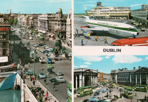 Foreign postcard - Dublin, Ireland - Irish International Aer Lingus plane, Airpo
