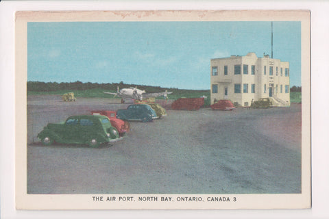 Canada - NORTH BAY, ON - Airport, old cars, plane (original SOLD) - VT0317