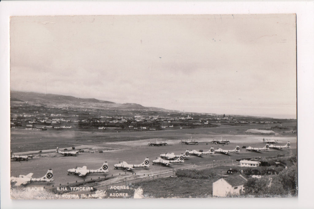 Foreign postcard - TERCEIRA ISLAND, Azores, Lagens, Lajes Airport (original SOLD) w03799