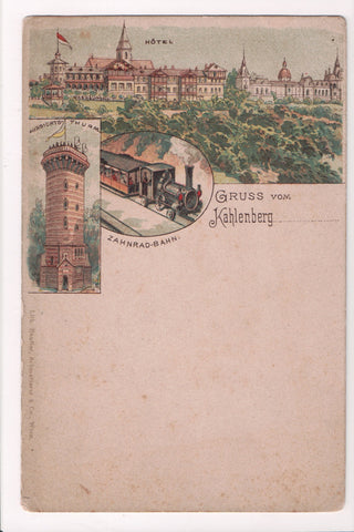 Foreign postcard - KAHLENBERG, Austria - Aahnrad-Bahn, hotel, Thurm - J04257