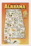 AL, ALABAMA - STATE MAP postcard - B04040