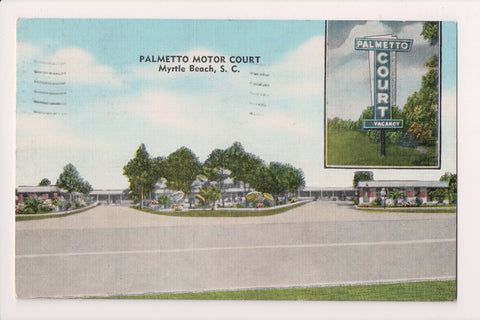 SC, MYRTLE BEACH - Palmetto Motor Court - 1955 postcard - B05052