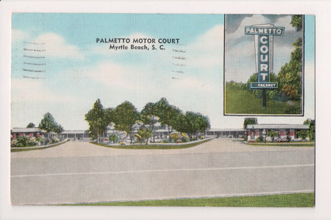 SC, Myrtle Beach - PALMETTO Motor Court - 1955 postcard - B05052