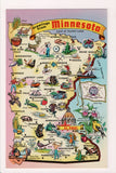 MN, MINNESOTA - STATE MAP postcard - B05061
