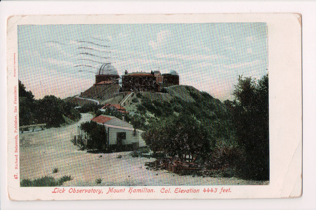 CA, MOUNT HAMILTON - Lick Observatory - Behrendt postcard - B05249