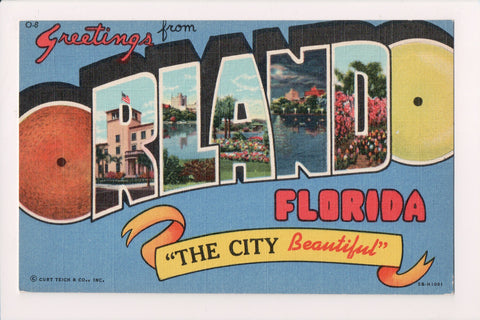 FL, ORLANDO - Large Letter greetings - Curt Teich - B05406