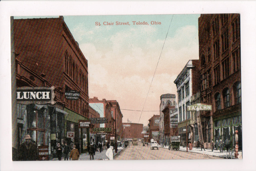 OH, Toledo - ST CLAIR ST, signs for restaurant, tavern, Optician, hotel etc - B0