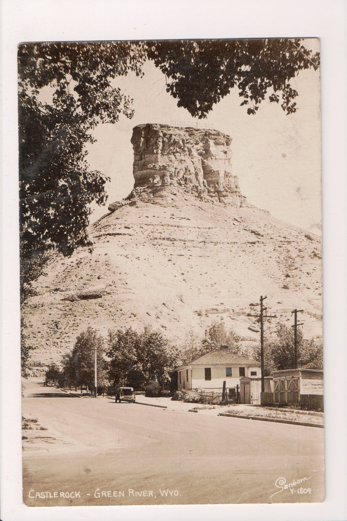 WY, GREEN RIVER - Castlerock and buildings - 1945 Sanborn RPPC - B06217