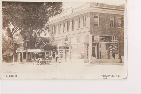 CA, Victorville - Vandever Hotel, Allen Fletcher real estate, Post Office, Kodak RPPC - B06219