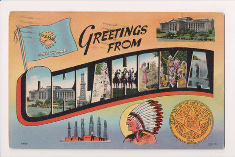OK, OKLAHOMA - Large Letter Greetings from - B06600