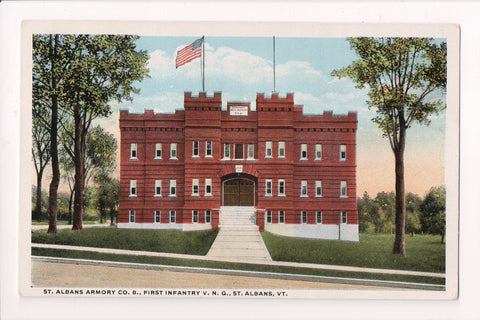 VT, ST ALBANS - Armory Co B, First Infantry V. N. G - vintage postcard - B06612
