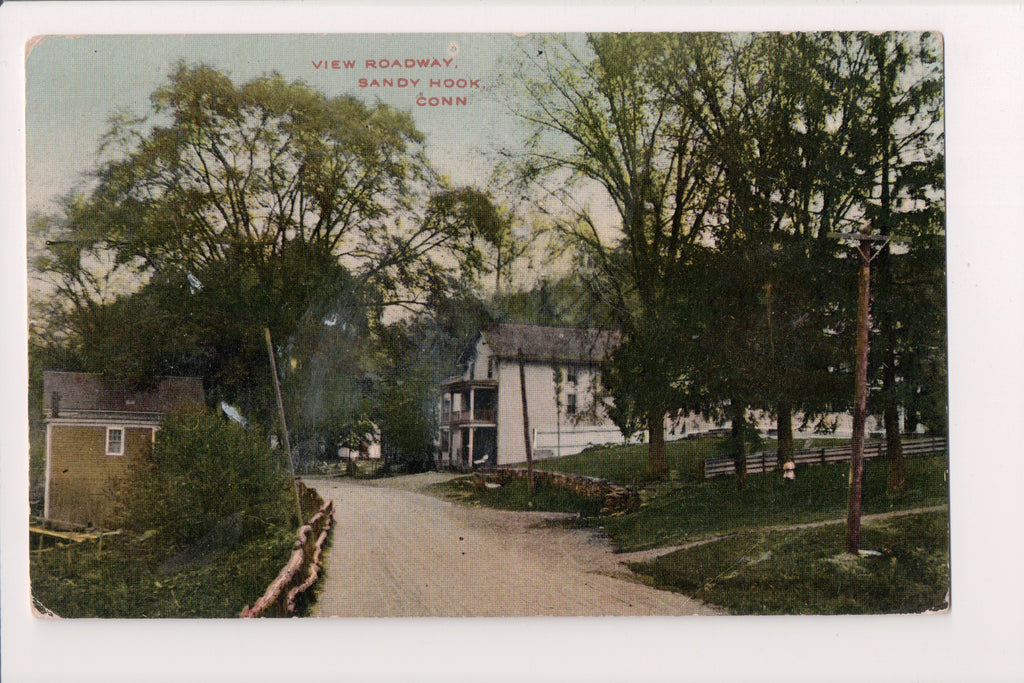 CT, SANDY HOOK - Roadway inc buildings @1912 postcard - B08087