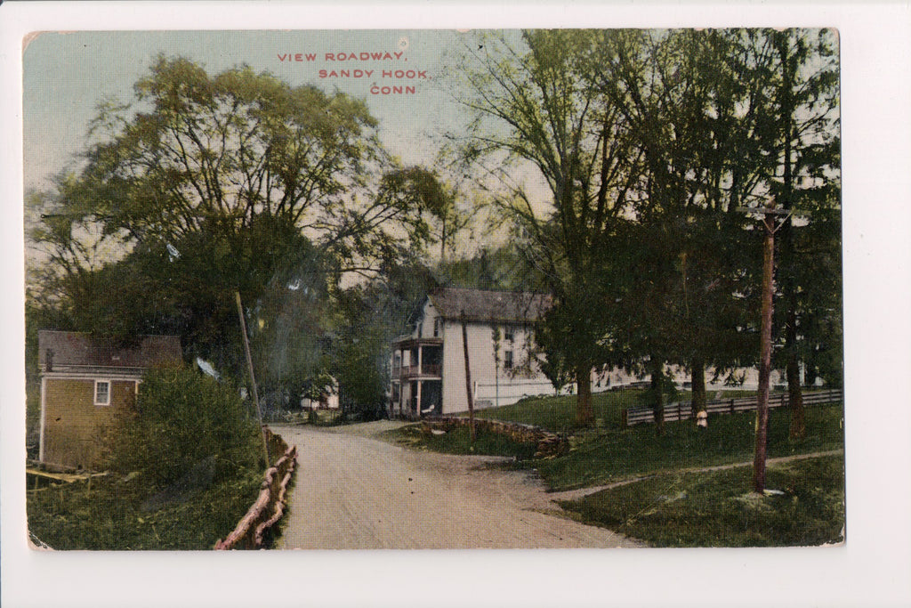 CT, Sandy Hook - Roadway inc buildings @1912 postcard - B08087