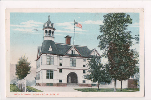 VT, So Royalton - High School - @1919 postcard - B10006
