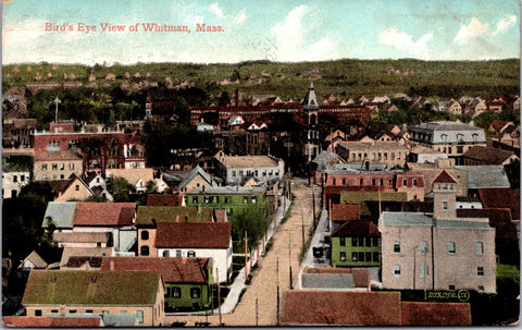 MA, WHITMAN - Bird Eye View - 1907 postcard - B10050