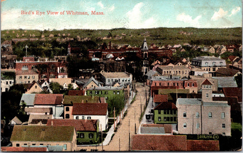 MA, Whitman - Bird Eye View - 1907 postcard - B10050