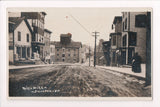 VT, Swanton - street scene - W S Judds Marble and Granite, Barber Pole RPPC - B1