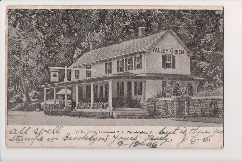 PA, PHILADELPHIA - Fairmount Park - Valley Green postcard - B17294