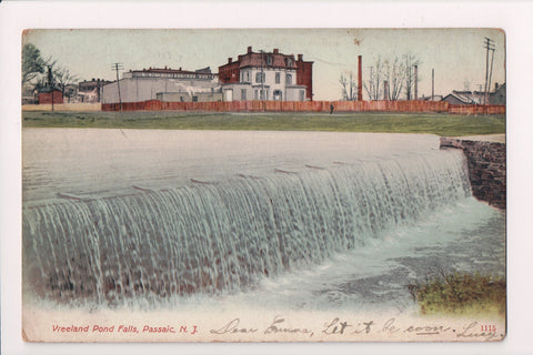 NJ, PASSAIC - Vreeland Pond Falls postcard - B17308