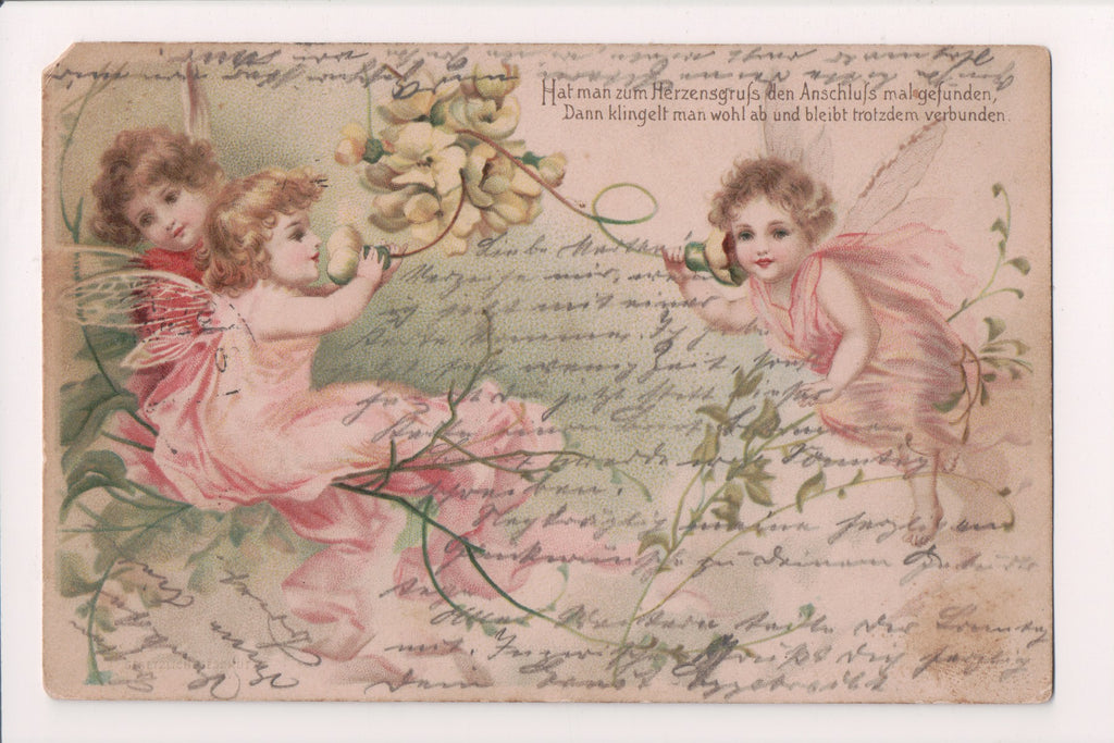 Fantasy - Fairies - OLD 1901 Clapsaddle from Germany postcard - B18005