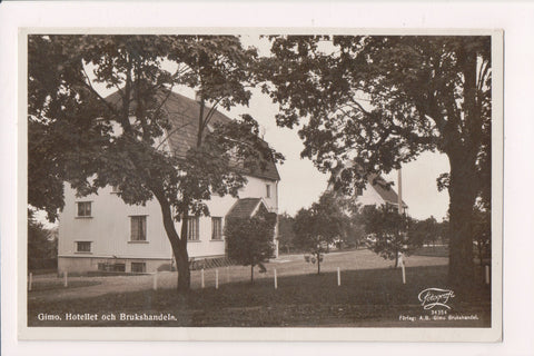 Foreign postcard - GIMO, Sweden - Hotellet och Brukshandeln Sweden - RPPC - B18007