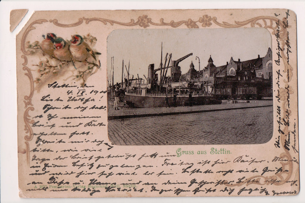 Foreign postcard - STETTIN, Germany - Gruss aus Stettin, Freihafen - B18009