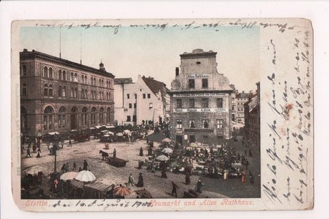 Foreign postcard - STETTIN, Germany - Heumarkt und Altes Rathhaus - B18010
