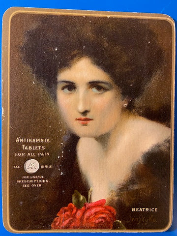 People - Female postcard - Pretty Woman - Antikamnia Tablets 1910 Calendar - BP0