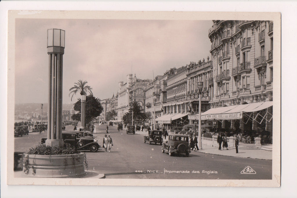Foreign postcard - NICE, France - Promenade  des Anglais, Hotel Ruhl RPPC - BR00
