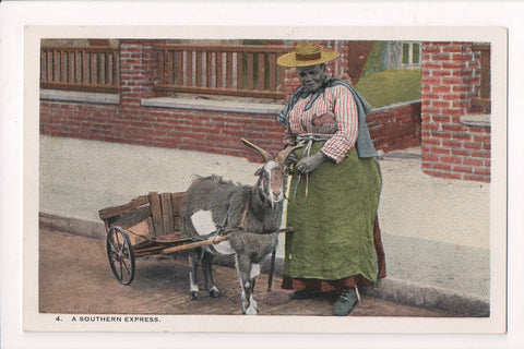 Black Americana - SOUTHERN EXPRESS, lady with Goat cart - E10556