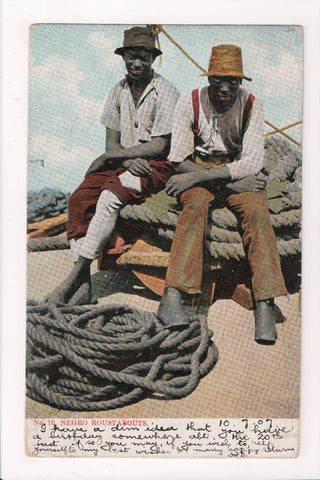 Black Americana - Negro Roustabouts sitting on huge ropes - SL2330
