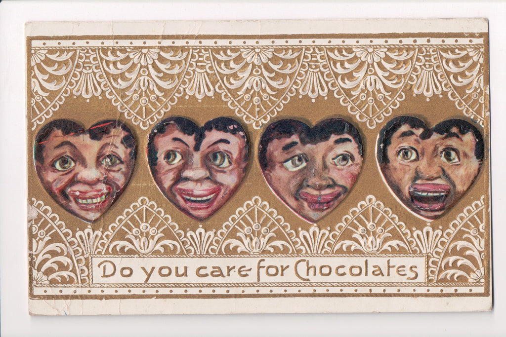 Black Americana - Do You Care for Chocolates - 1912 postcard - A06878