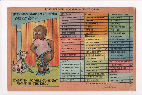 Black Americana - Vintage African American postcard - SL2553
