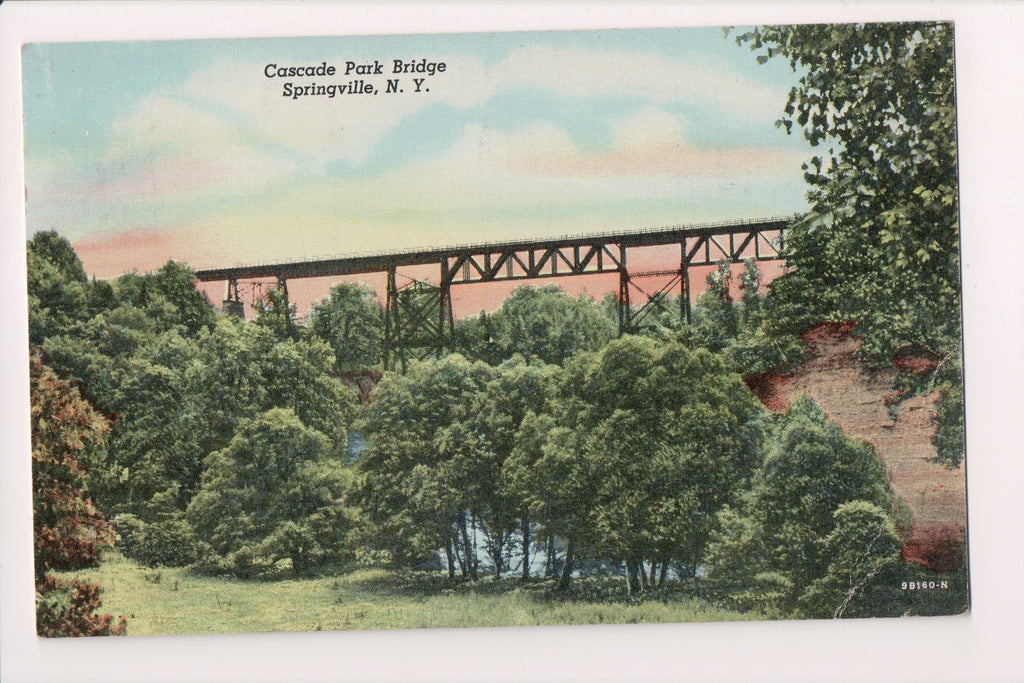 NY, SPRINGVILLE - Cascade Park Bridge - @1950 (original SOLD) C04189