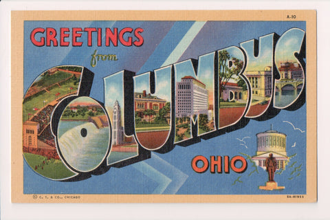 OH, COLUMBUS - Large Letter greetings - Curt Teich - C04235