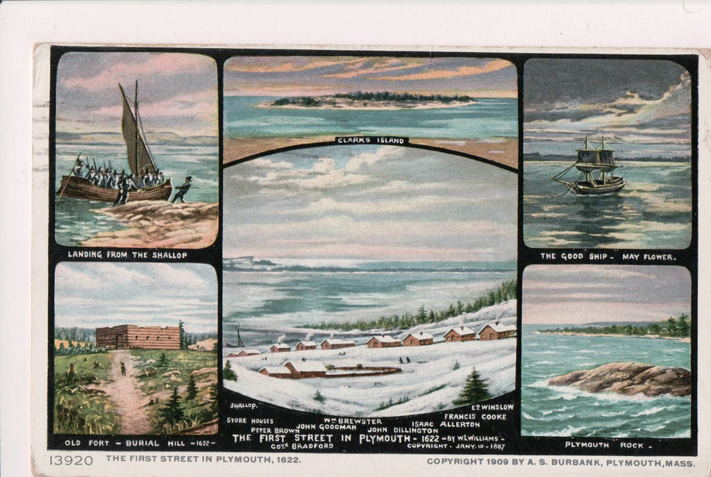 MA, Plymouth - multi view - Clarks Island, May Flower Ship - C06157