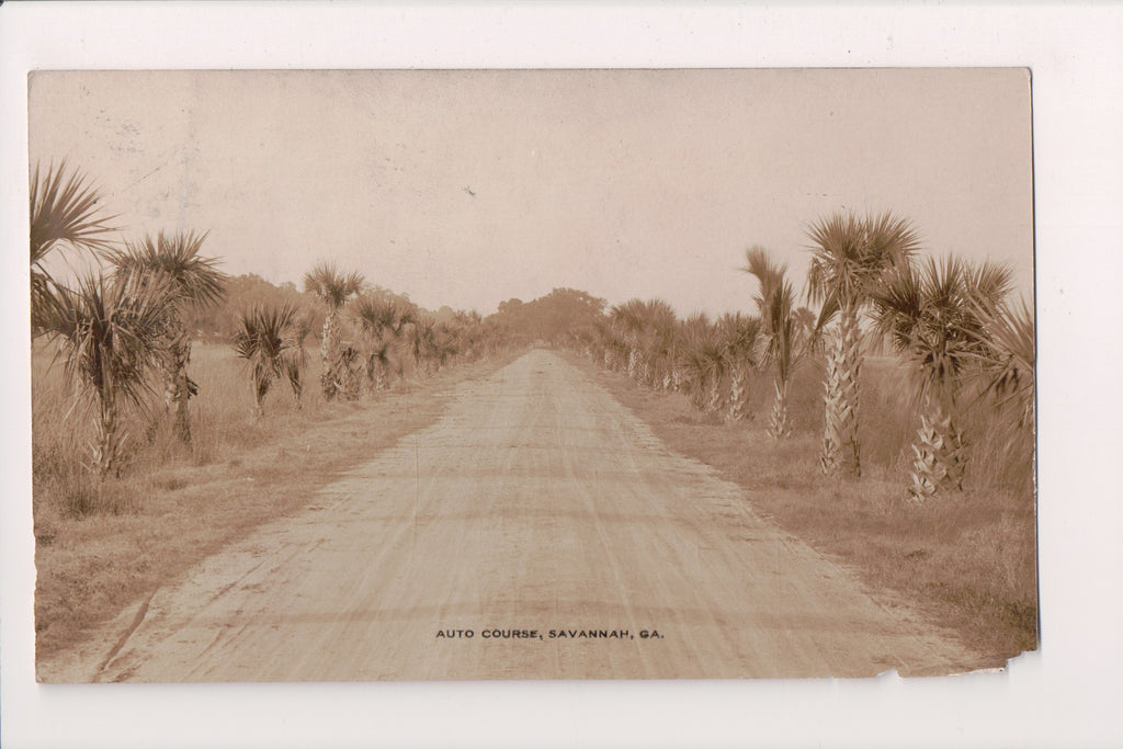 GA, SAVANNAH - Auto Course @1908 RPPC - C06200
